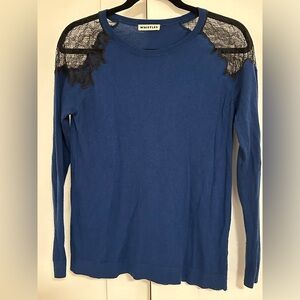 Whistles Sweater with Lace Shoulder Detailing